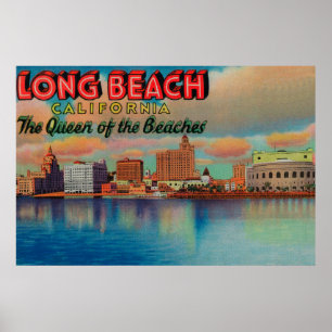 Poster Long Beach, Californie - La Reine des Plages