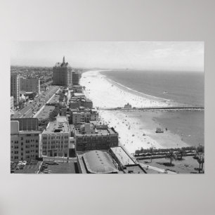 Poster Long Beach, littoral de la Californie et plage