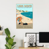 Poster Long Beach Long Island New York South Shore Retro (Bureau à domicile)