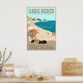 Poster Long Beach Long Island New York South Shore Retro (Cuisine)