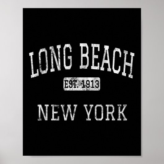 Poster Long Beach New York Ny Vintage (Devant)