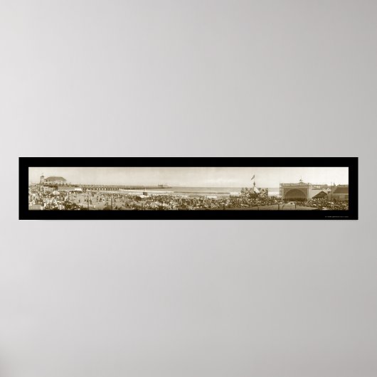 Poster Long Beach Pier, CA Photo 1911 (Devant)