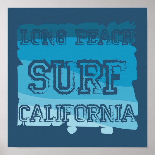 Poster Long Beach Surf Californie (Devant)