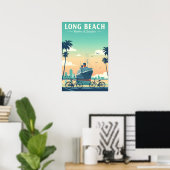 Poster Long Beach Vintage (Bureau à domicile)