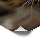 Poster Long Haired Tabby Chat Artistique Portrait d'anima (Coin)