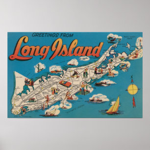 Poster Long Island, New York - Salutations de