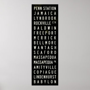 Poster Long Island Rail Road LIRR Babylon Line métro Art
