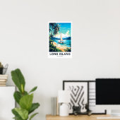 Poster Long Island The Bahamas Travel Print (Bureau à domicile)