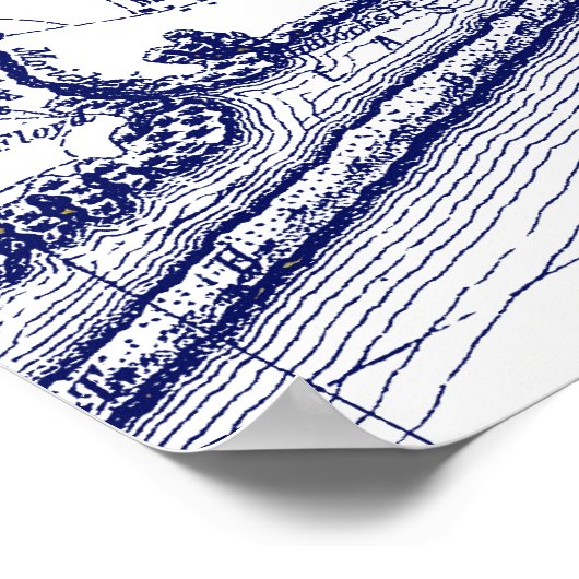 Poster Long Island The Hamptons Map VC (Coin)