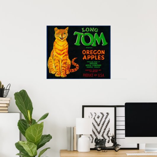 Poster Long Tom Apple Crate Label Monroe, OU (Bureau à domicile)