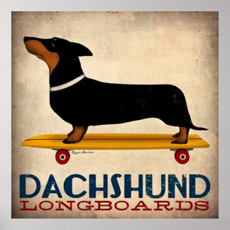 Poster Longboards Dachshund