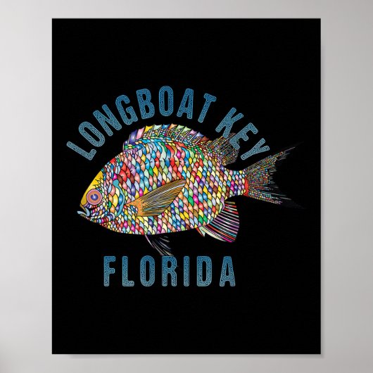 Poster Longboat Key, Floride Beach Design _ Souvenir Illu (Devant)