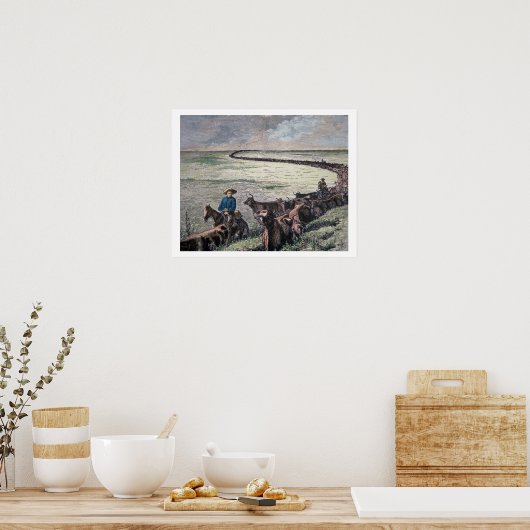 Poster Longhorn cattle drive from Texas to Abilene, Kansa (Cuisine)
