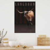 Poster Longhorn Power avec texte -40x60 - ou plus (Cuisine)