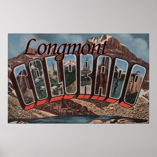 Poster Longmont, Colorado - Scènes de grandes lettres (Devant)