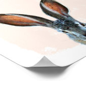 Poster Longue oreille Rabbit Nursery regarder un bol (Coin)