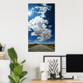 Poster Longue route, Longue nuages (Bureau à domicile)