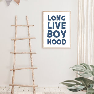 Poster Longue vie Garçon Hood bleu