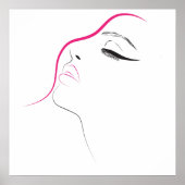 Poster Longues cils oeilleur Lash Extensions rose Noir (Devant)