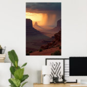 Poster Longues Ombres, Pluie Lointaine (Bureau à domicile)