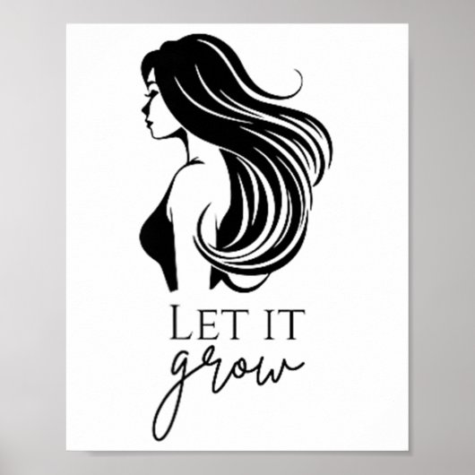 Poster Longueur des cheveux Vérifier la croissance Graphi (Devant)