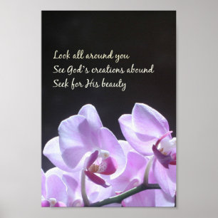 Poster Look All Around You Haiku Orchid Photo