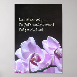 Poster Look All Around You Haiku Orchid Photo