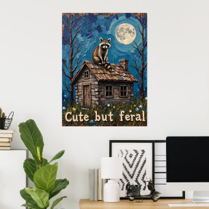 Poster Lookout Lune : Raccoon sur le toit Cabine