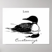 Poster Loon Swimming Bird Art Thunder_Cove (Devant)