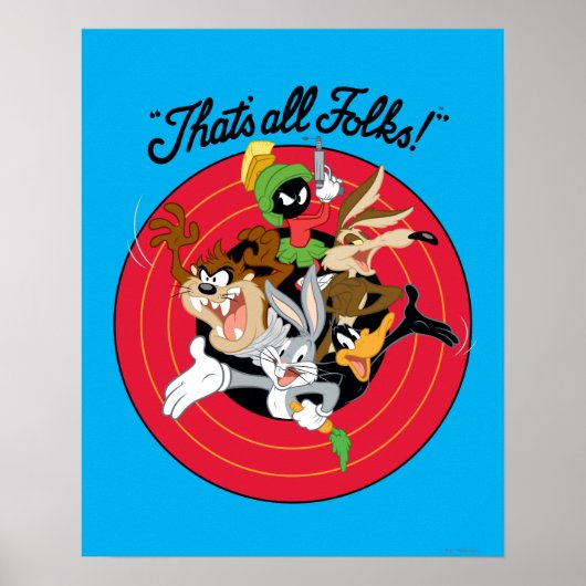 Poster LOONEY TUNES™ "C'EST TOUS LES FOLKS™" Groupe Bulls (Devant)