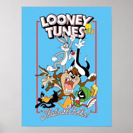 Poster LOONEY TUNES™ "C'EST TOUS LES FOLKS!™" Pile de gro (Devant)