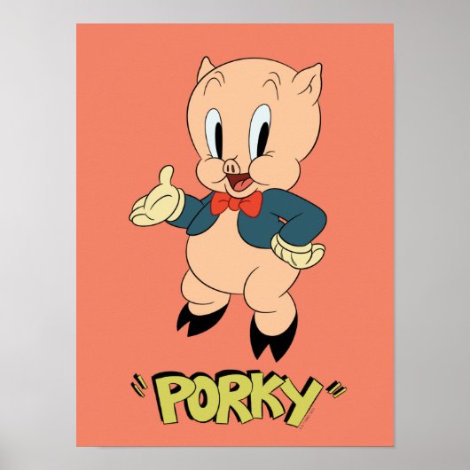Poster LOONEY TUNES™ Rires rétro | Cochon de porc (Devant)
