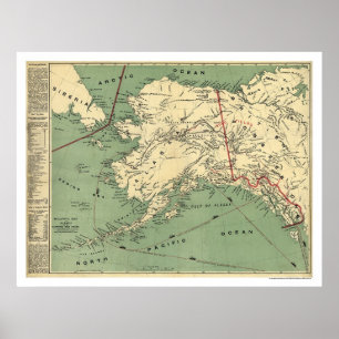 Poster L'or de l'Alaska met en place la carte 1897
