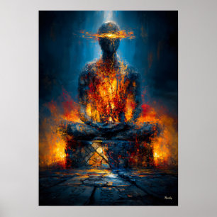Poster L'Oracle sans Visage Expressionniste Monumental