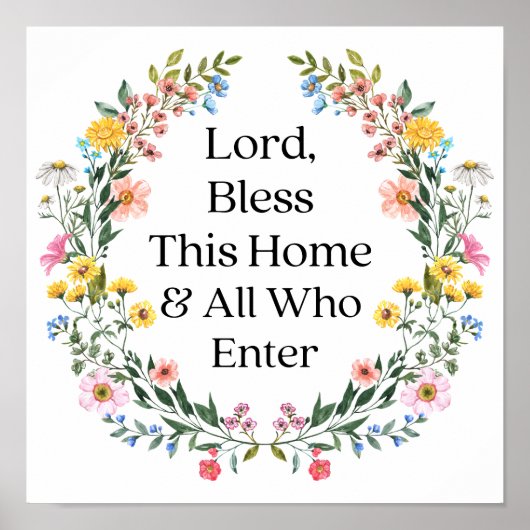 Poster Lord Bless This Home Famille Home Décor Citations (Devant)