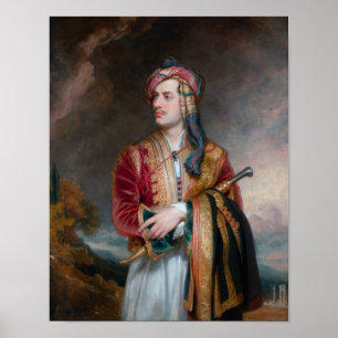 Poster Lord Byron en robe albanaise - 1813