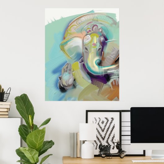 Poster Lord Ganesh Elephant Buddha (Bureau à domicile)