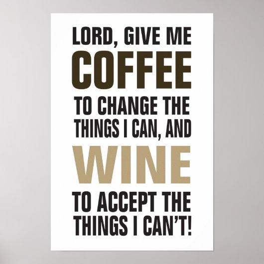 Poster Lord Give Me Coffee and Wine ! (Devant)