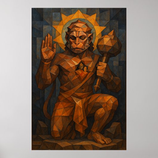 Poster Lord Hanuman : Symbole de la Force et de la Dévoti (Devant)