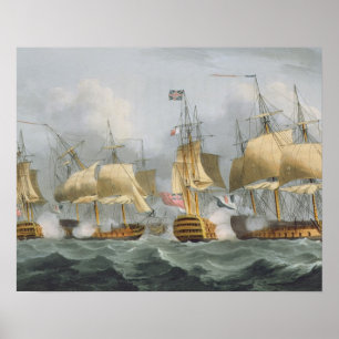 Poster Lord Howe dans la Reine Charlotte, briser l'Ene