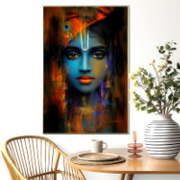 Lord Krishna Art Imprimer : Abstrait Hindu God Art