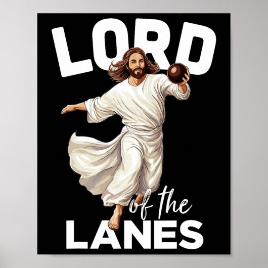 Poster Lord Lanes Funny Christian Christ Gutter Bowling L (Devant)
