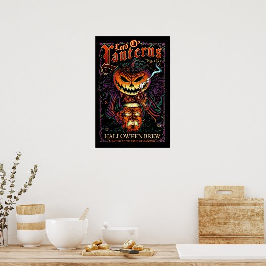 Poster Lord O’Lanterns - Halloween Brew Étiquette (Cuisine)