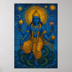 Poster Lord Vishnu Preserver of the Universe Artwork