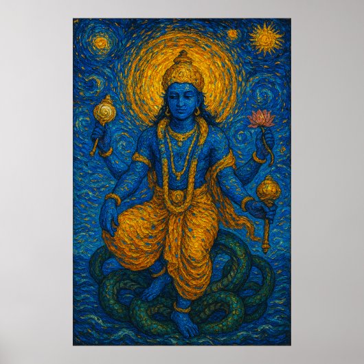 Poster Lord Vishnu Preserver of the Universe Artwork (Devant)