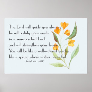 Poster Lord Vous Guidera Bible Verse