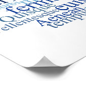 Poster Lorem Ipsum Nuage de mots - Version bleue (Coin)