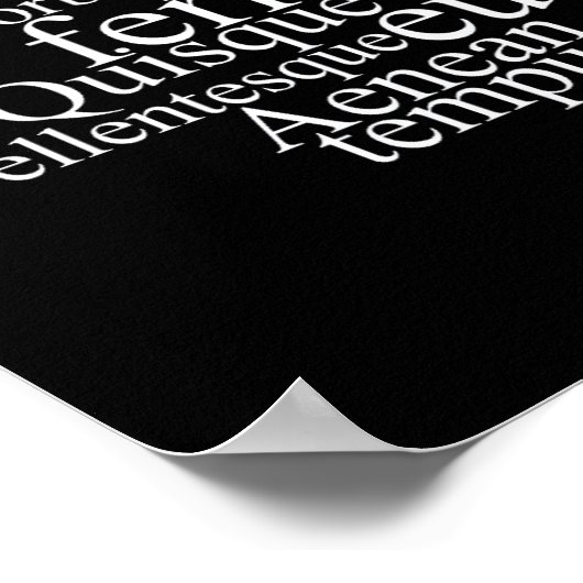 Poster Lorem Ipsum Word Cloud - Version blanche (Coin)