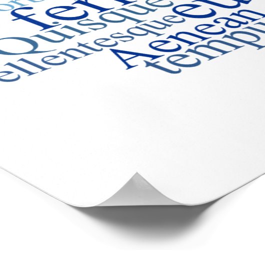 Poster Lorem Ipsum Word Cloud - version bleue (Coin)