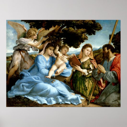 Poster Lorenzo Lotto Madonna et l'enfant avec les saints (Devant)